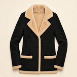 Abyss Suede Shearling Jacket in Black