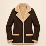 Abyss Suede Shearling Jacket in Coffee