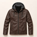 Arbor Fleece-Lined Leather Jacket in Brown