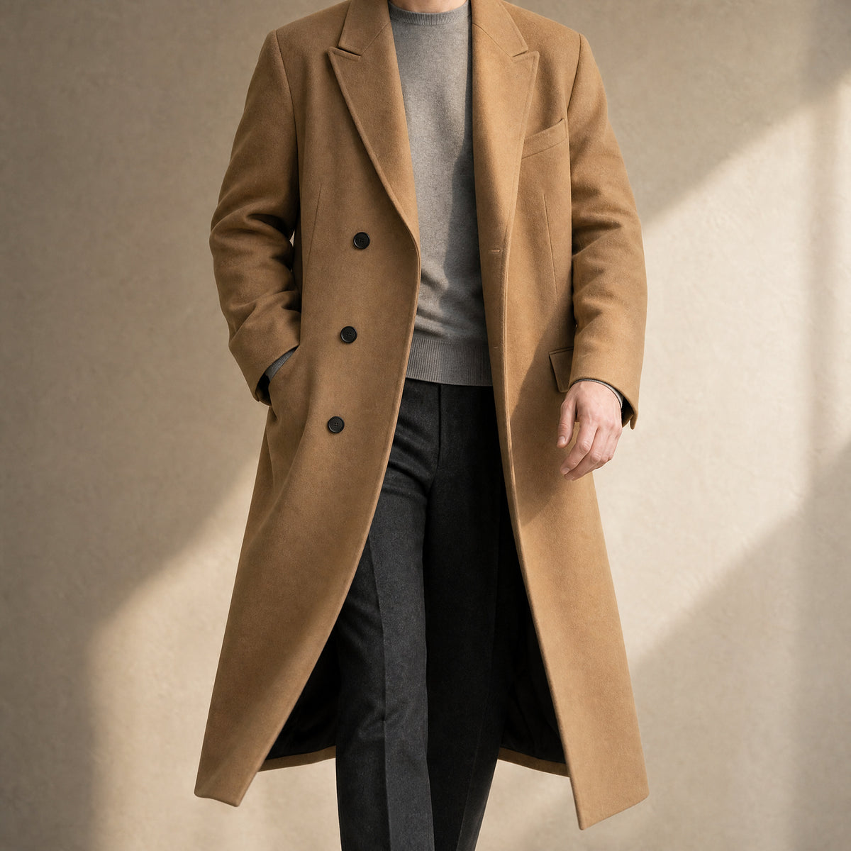 Bark Classic Overcoat in Camel