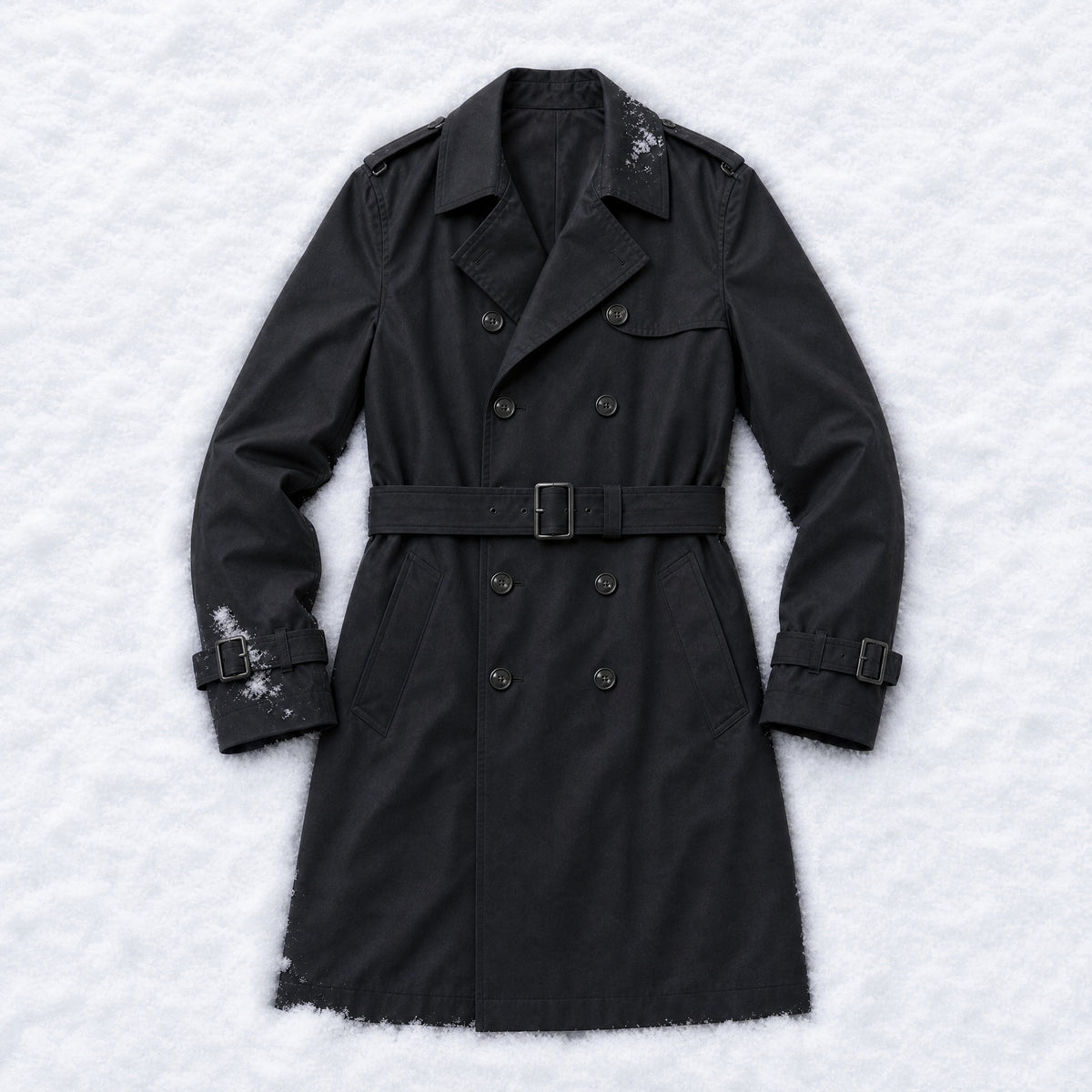 Beech Mid-Length Trench Coat in Black