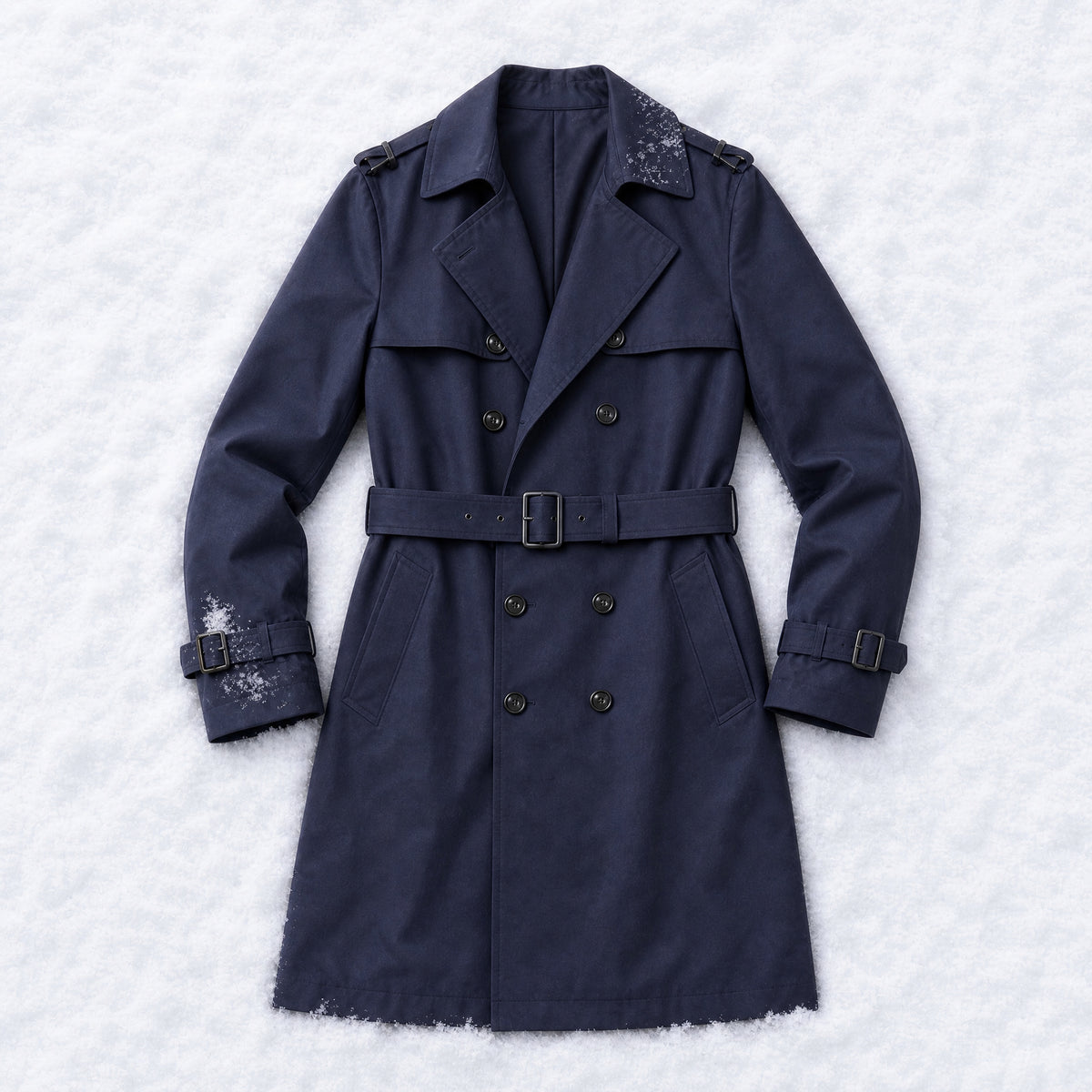 Beech Mid-Length Trench Coat in Navy Blue