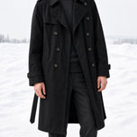 Blackthorn Long Trench Coat in Black