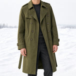 Blackthorn Long Trench Coat in Military Green