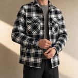 Blizzard Sherpa-Lined Shirt Jacket in Black/White Plaid