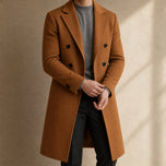 Bough Long Double-Breasted Overcoat in Caramel