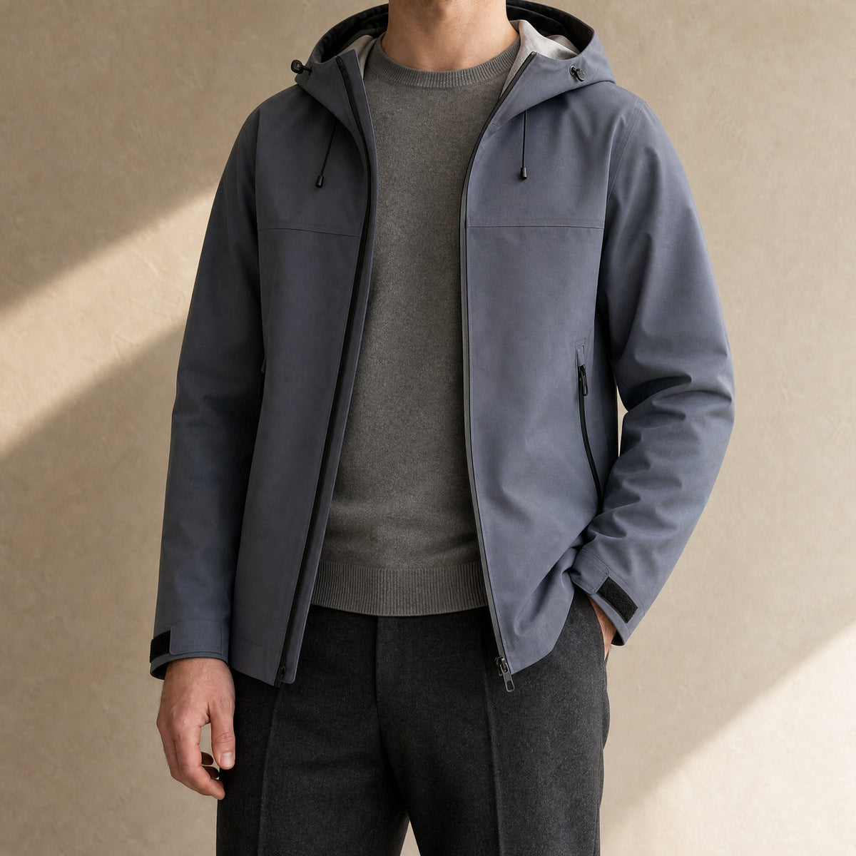 Boulder Hard-Shell Jacket in Blue-Gray