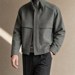 Bower Short Stand-Collar Bomber Jacket in Green