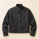 Brake Stand-Collar Flight Jacket in Gray