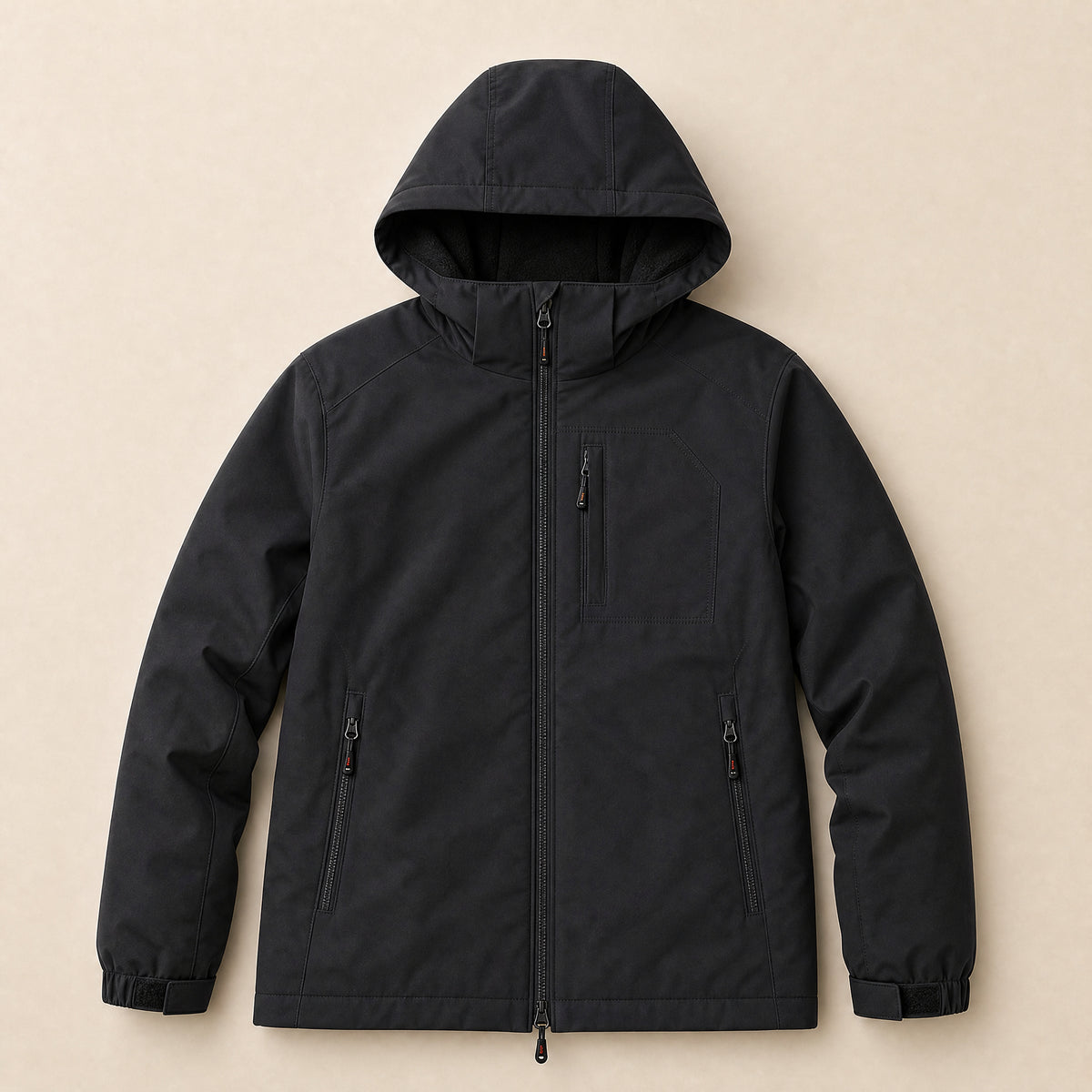 Briar Fleece-Lined Hooded Jacket in Black