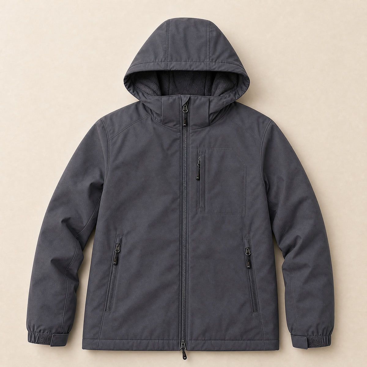 Briar Fleece-Lined Hooded Jacket in Gray