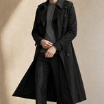 Brook Double-Breasted Trench Coat in Black