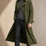 Brook Double-Breasted Trench Coat in Green