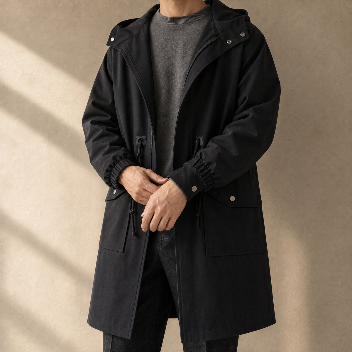 Brume Mid-Length Parka in Black