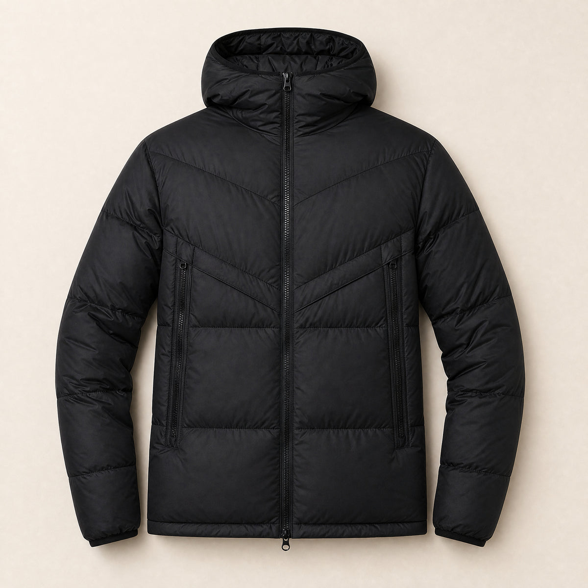 Carr Hooded Puffer Jacket in Black