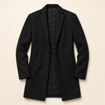 Cascade Wool-Blend Overcoat in Black