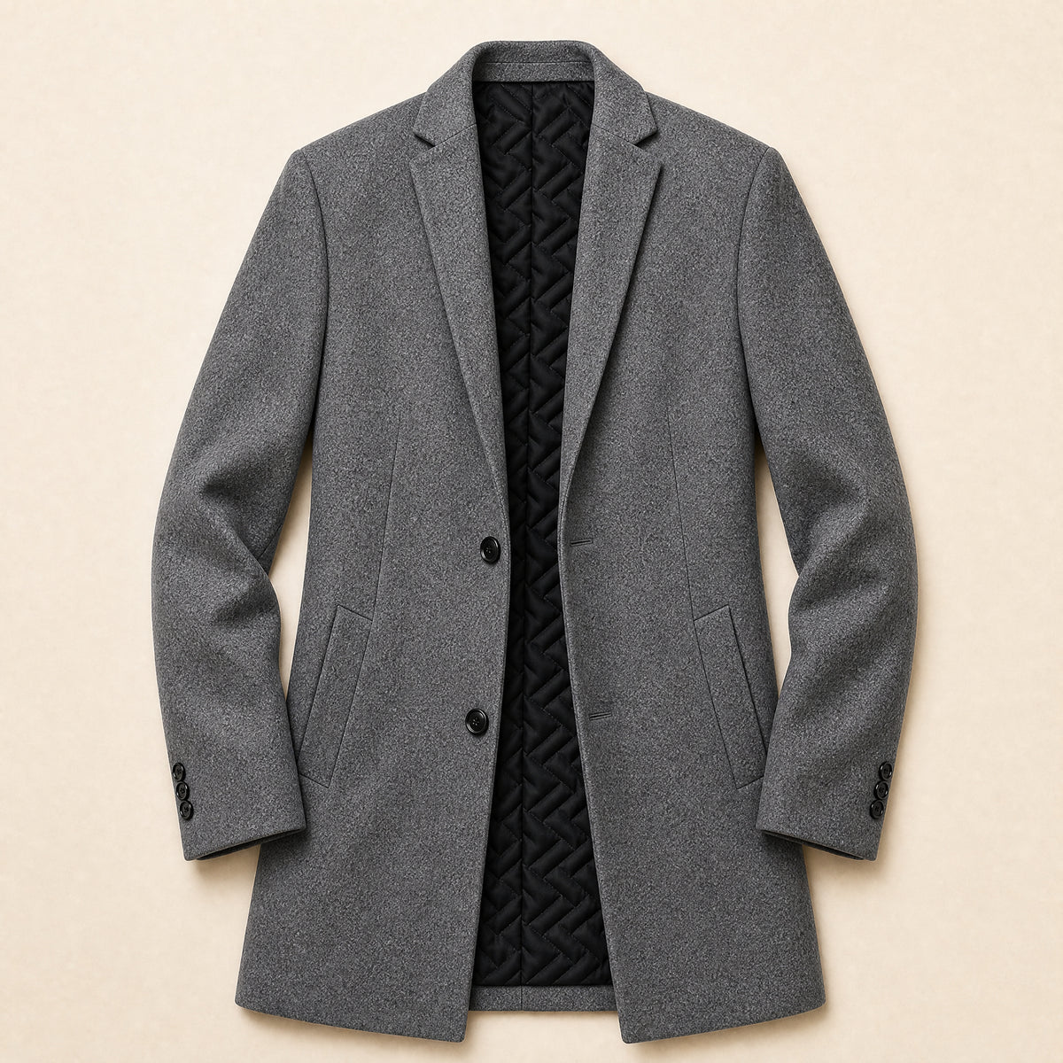 Cascade Wool-Blend Overcoat in Gray