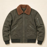 Cataract Sherpa-Lined Bomber Jacket in Olive