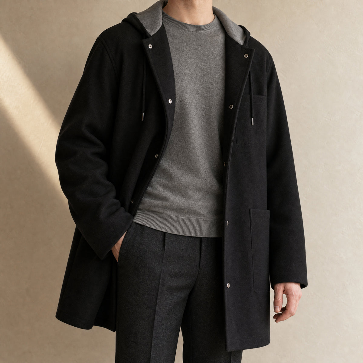 Causeway Hooded Parka in Black