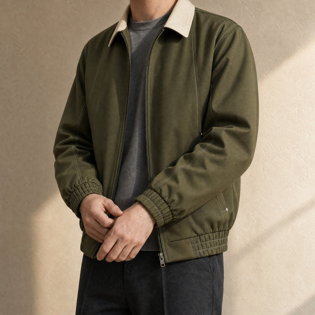 Chalk Classic Bomber Jacket in Green