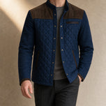 Chestnut Quilted Cotton Jacket in Coffee Blue