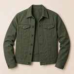 Chinook Cotton Trucker Jacket in Army Green