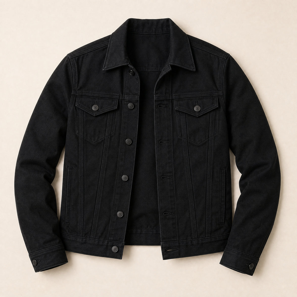 Chinook Cotton Trucker Jacket in Black