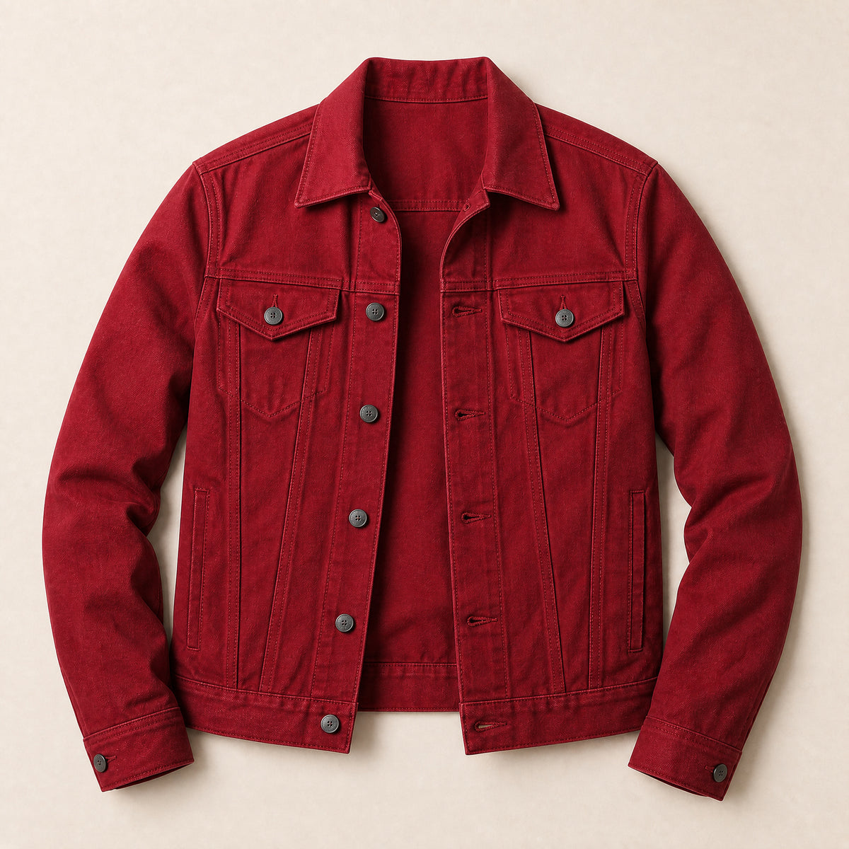 Chinook Cotton Trucker Jacket in Red