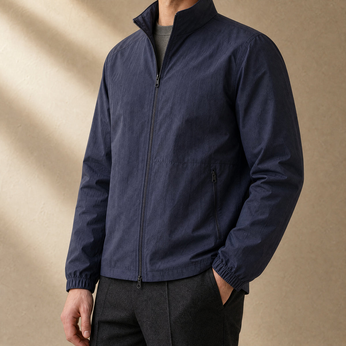 Cinder Lightweight Windbreaker Jacket in Blue