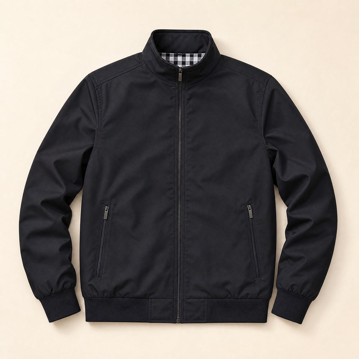 Clearing Stand-Collar Bomber Jacket in Black