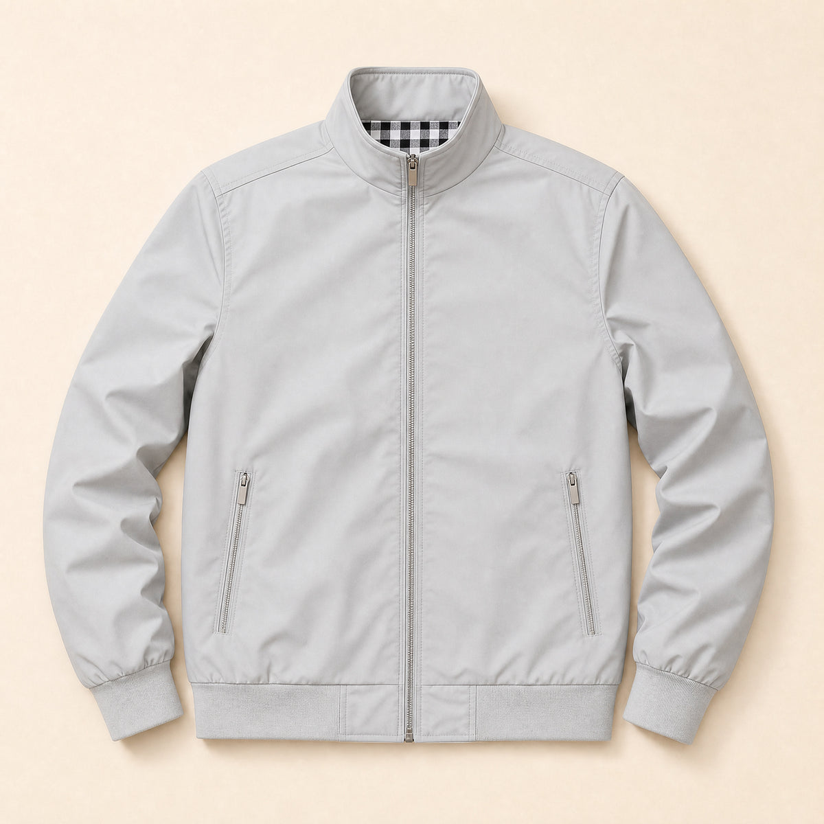 Clearing Stand-Collar Bomber Jacket in Gray