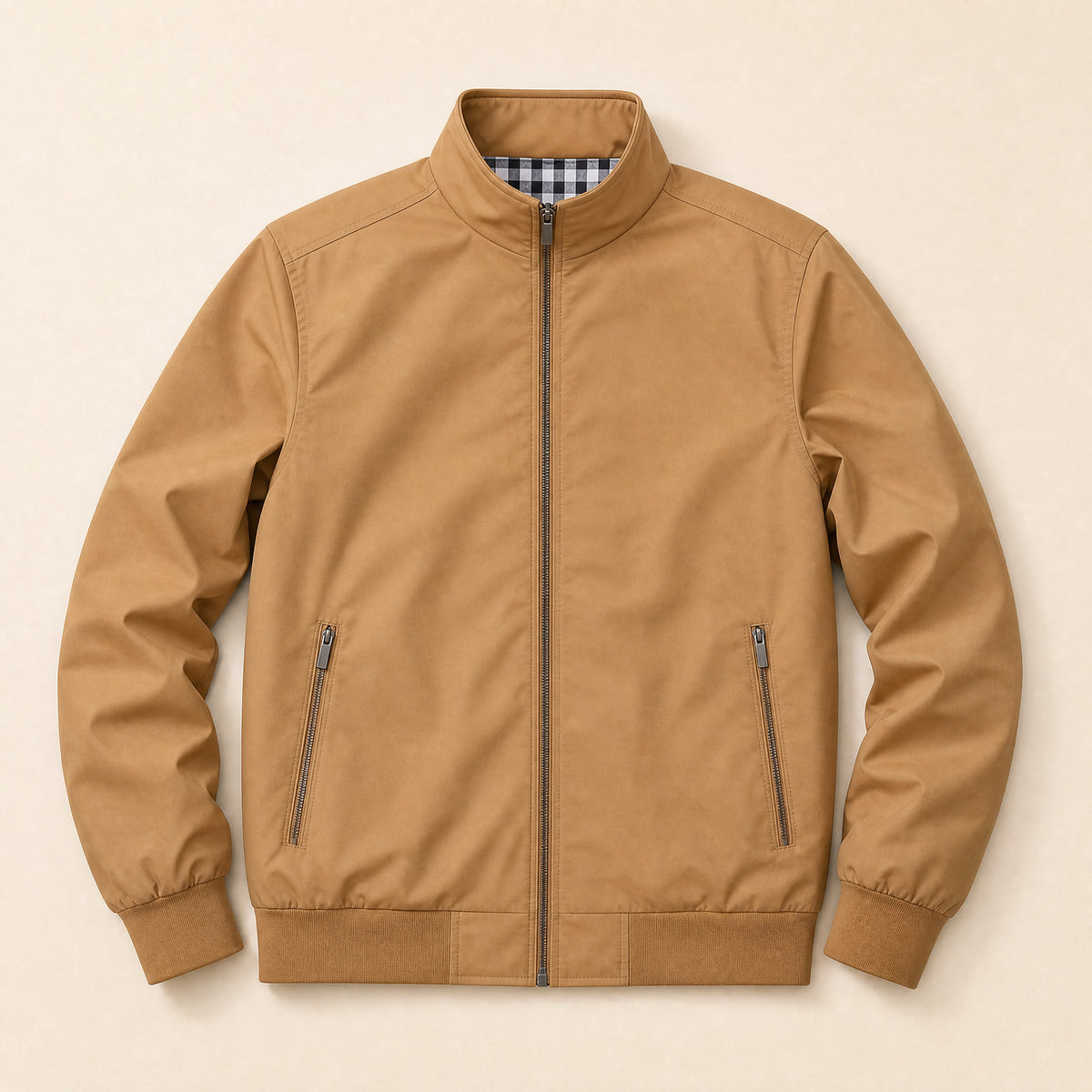 Clearing Stand-Collar Bomber Jacket in Khaki