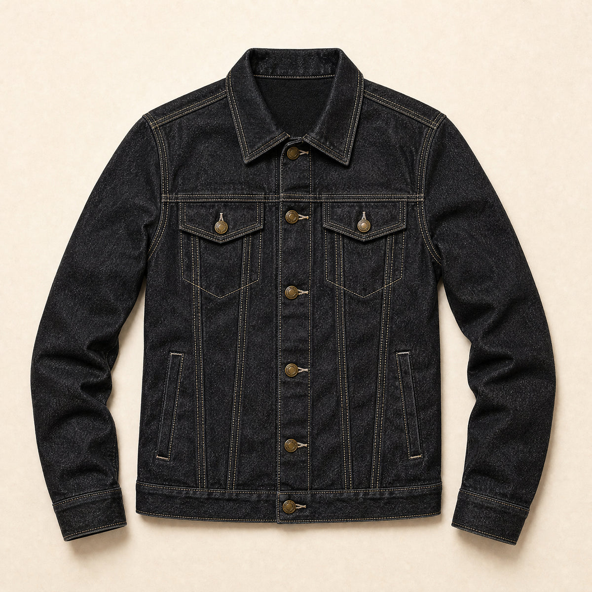 Cobble Slim Denim Jacket in Black