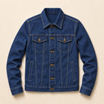 Cobble Slim Denim Jacket in Dark Blue