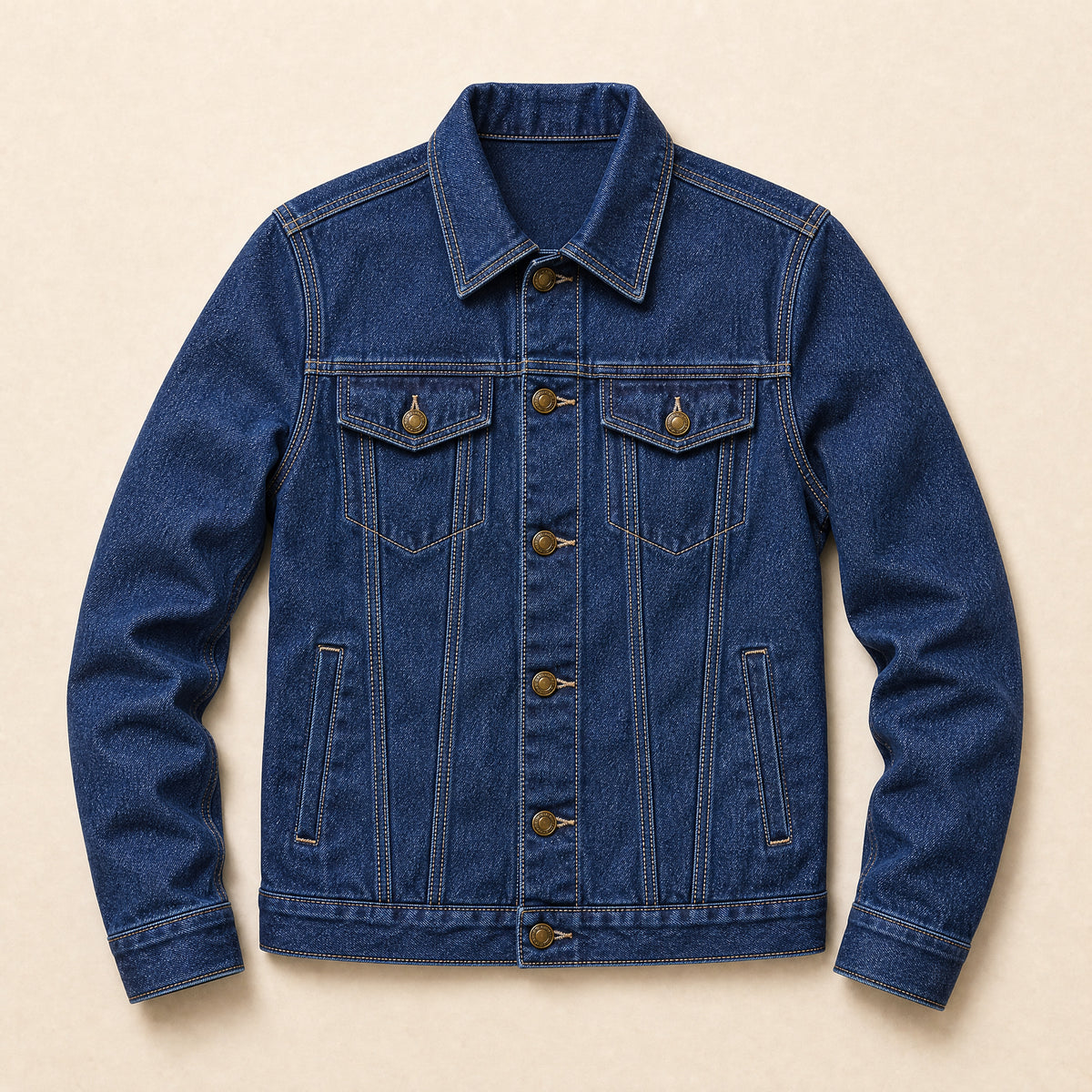 Cobble Slim Denim Jacket in Dark Blue