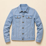 Cobble Slim Denim Jacket in Light Blue