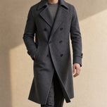 Combe Double-Breasted Topcoat in Dark Gray