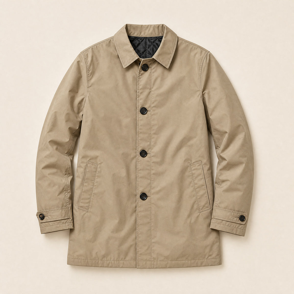 Copse Insulated Mac Coat in Khaki