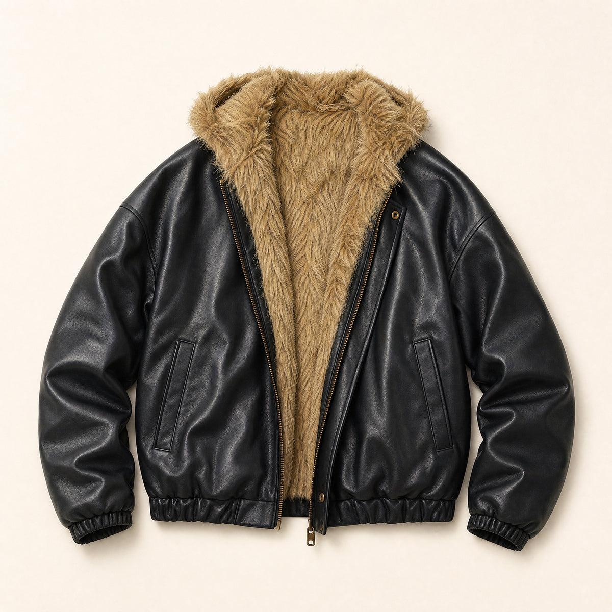 Coral Fleece-Lined Jacket in Black