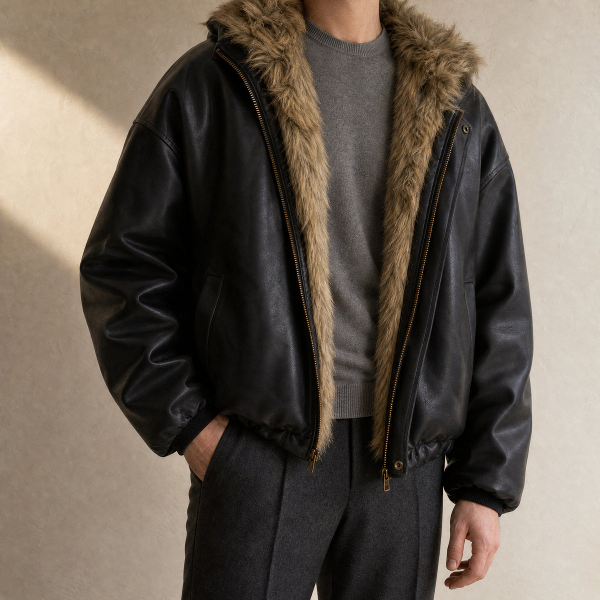 Corrie Fleece-Lined Jacket in Black