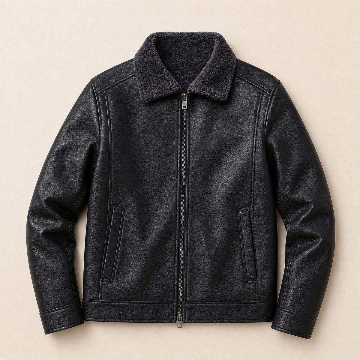 Creek Leather Jacket in Black