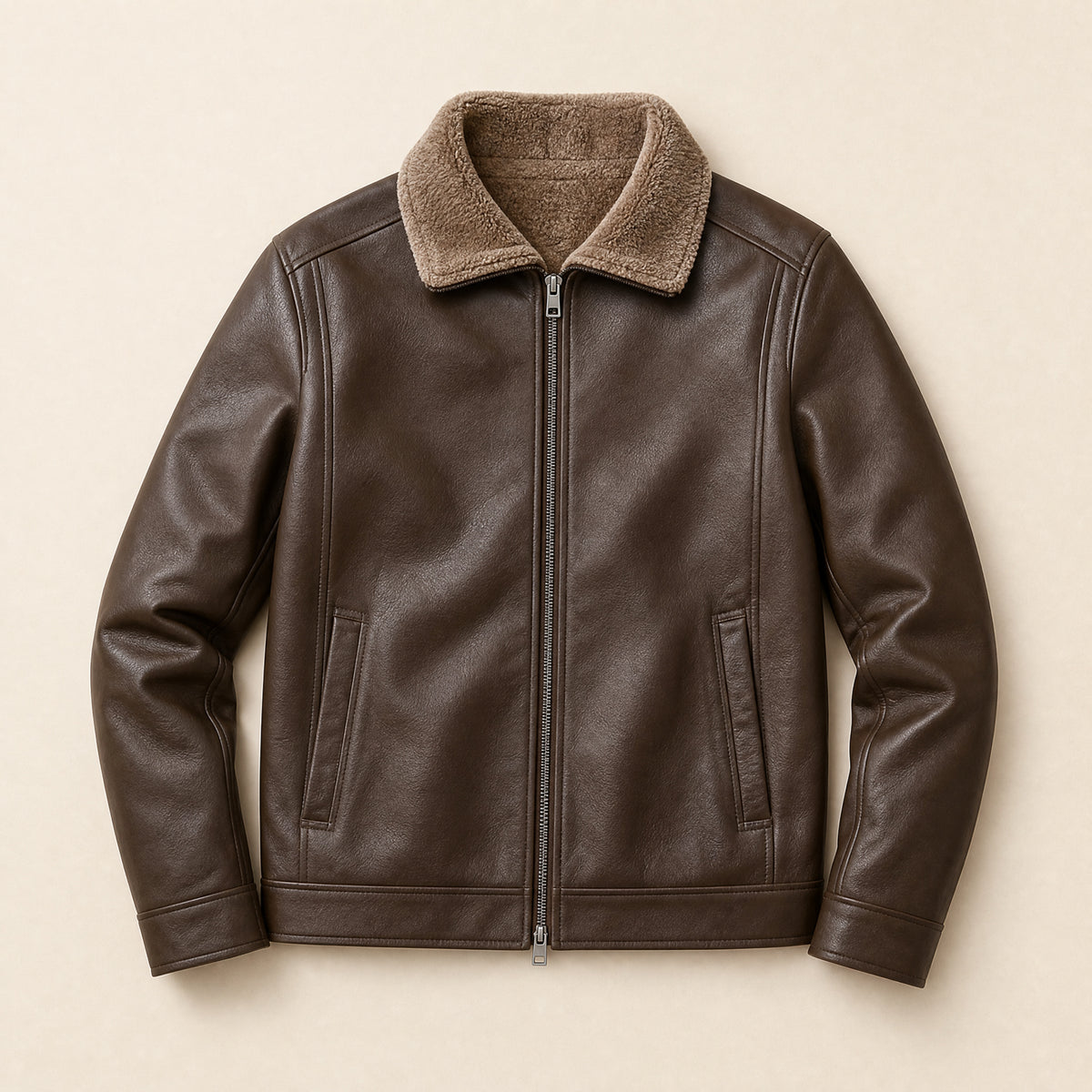 Creek Leather Jacket in Brown