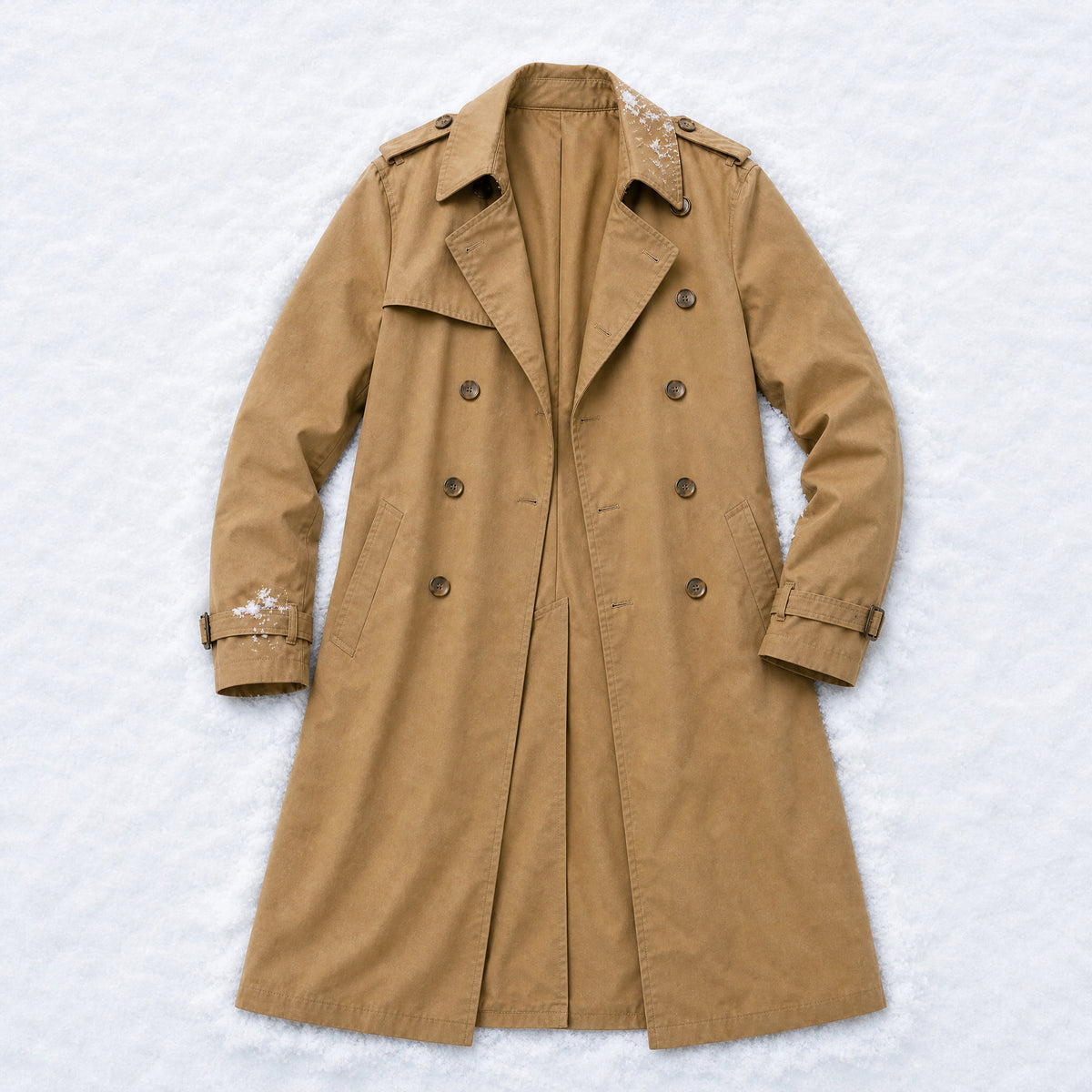 Crosswind Long Trench Coat in Khaki