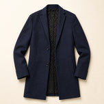 Cumulus Wool-Blend Overcoat in Navy Blue