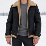 Cypress Shearling Bomber Jacket in Black