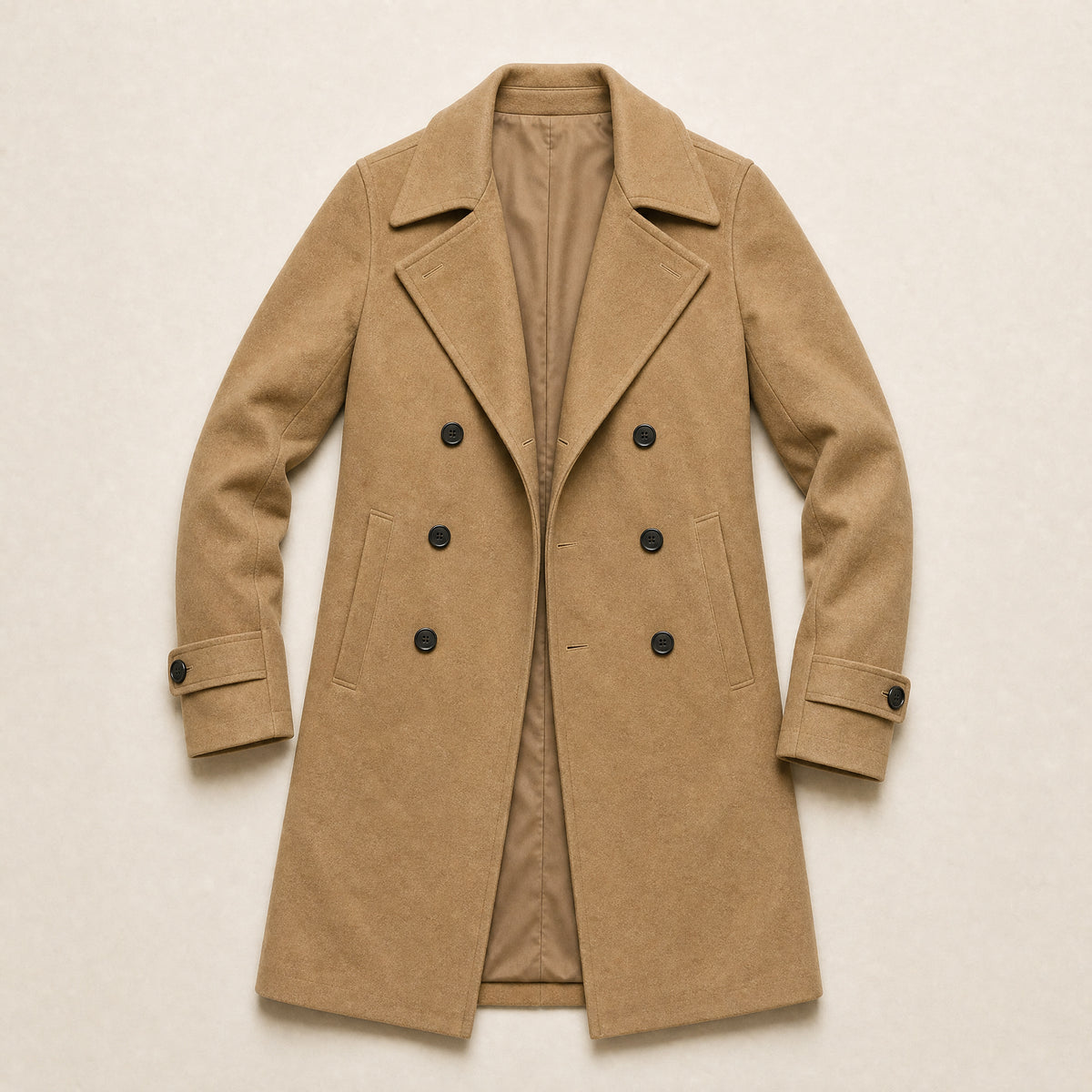 Dale Double-Breasted Topcoat in Camel