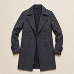 Dale Double-Breasted Topcoat in Dark Gray