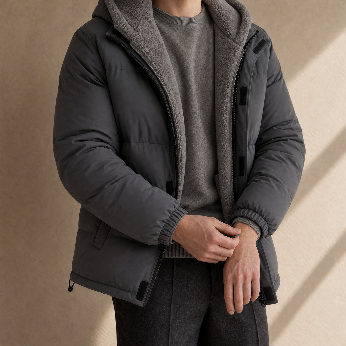 Dolmen Heavyweight Puffer Jacket in Gray