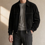 Downpour Corduroy Bomber Jacket in Black