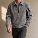 Downpour Corduroy Bomber Jacket in Gray